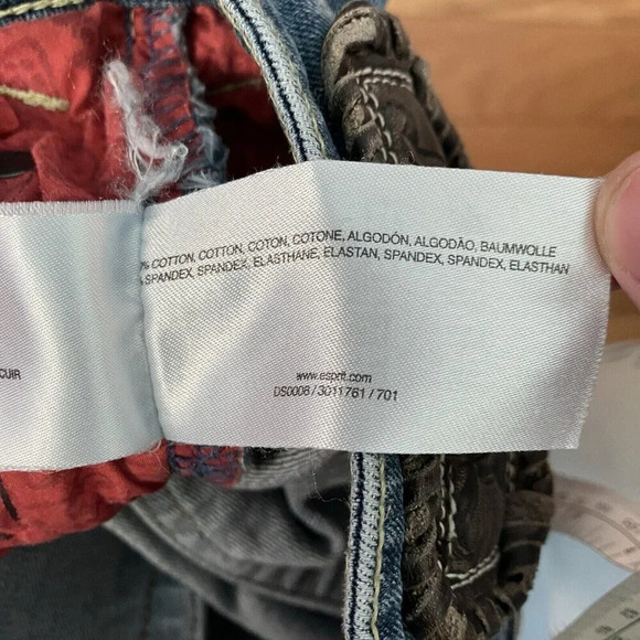 Y2K EDC by Esprit Embroidered Low Rise Jeans 2000s Straight Leg Blue Denim - Picture 10 of 10